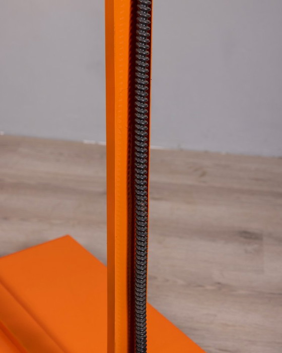 Vintage Space Age Italian Orange Metal and Acrylic Glass Floor Lamp, 1970s – Floor lights (photo 12 of 14)