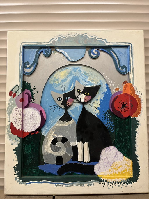 Beautiful Artwork by Rosina Wachtmeister Made in 3D (Various Layers of Wood) 63 x 73 cm – kunst