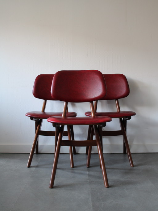 Vintage Dutch 'Scissor' dining chairs by Louis van Teeffelen