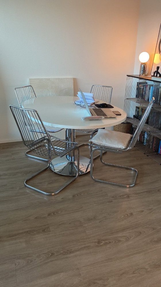 Image 1 of 4x Vintage wire chairs chrome