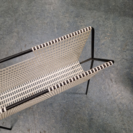 Image 1 of Portariviste anni '50, portaoggetti da lettura, cestino da lettura vintage in stile pilastro