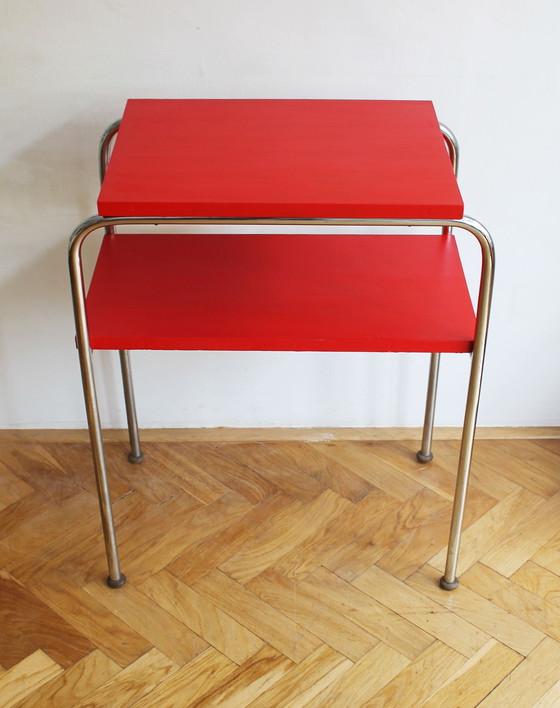Image 1 of 1930's Modernist Tubular Side Table Model R7 by Slezak