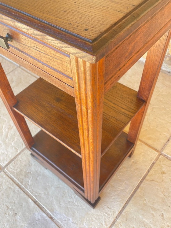 Image 1 of Consolle Art Déco a tre ripiani in noce, anni '30