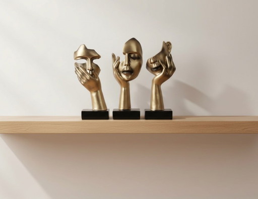 Set of 3 Thinker Statues