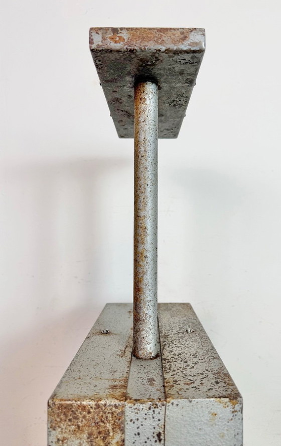 Image 1 of Reloj de techo industrial cuadrado de doble cara de Pragotron, década de 1970