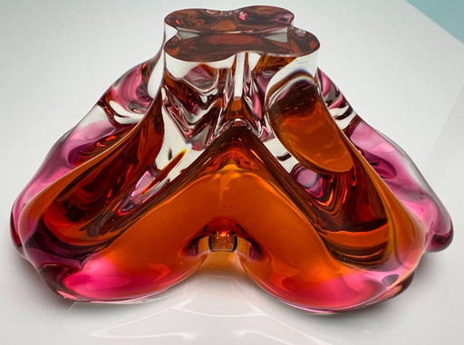 Vintage Art Glasschale von Josef Hospodka für Chribska Glassworks, 1970er