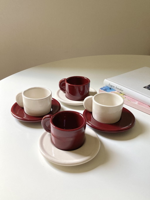 Set 4 tazzine caffè ceramica vintage