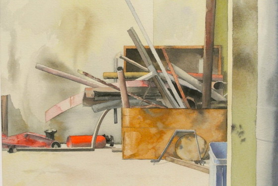 Acuarela 'Image De Garage' – Pinturas y dibujos, Paper (photo 2 of 5)
