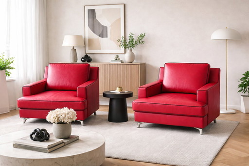 2 poltrone in pelle di Novastyl