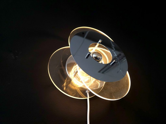 Image 1 of Space age wandlamp met plexiglas en chroom, 70s lamp, vintage wandlamp