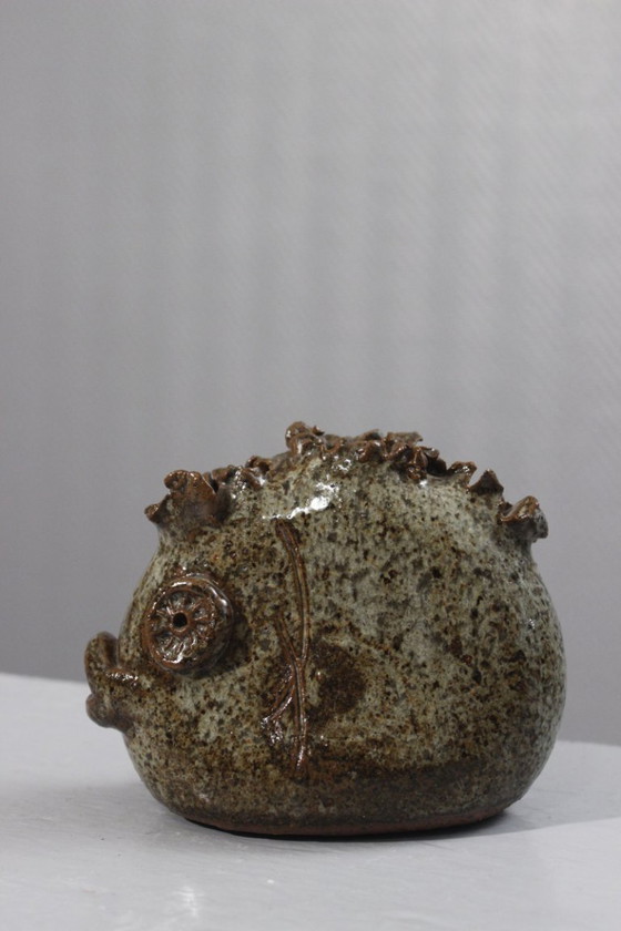 Image 1 of Alexis Kostanda a Vallauris, vaso a forma di pesce, pirite, Francia, XX secolo