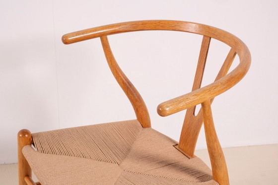 Image 1 of 4 sillas Wishbone de roble CH24 de Hans J. Wegner, década de 1980