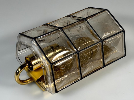 Image 1 of Lámpara de pared de los años 60/70, Glassworks Limburg, Alemania, vidrio y metal.