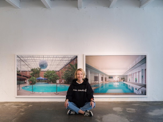 Image 1 of Empty Swimming Pool — color framed photograph 100x150cm