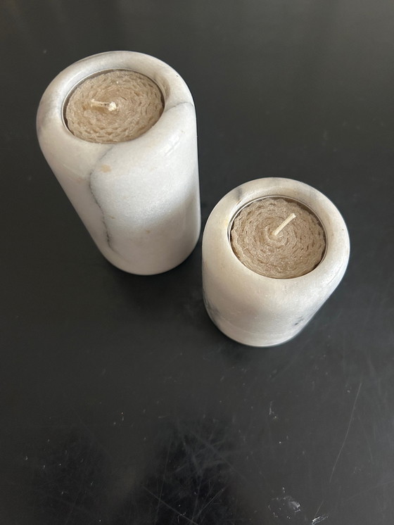 Image 1 of par de candelabros de mármol 