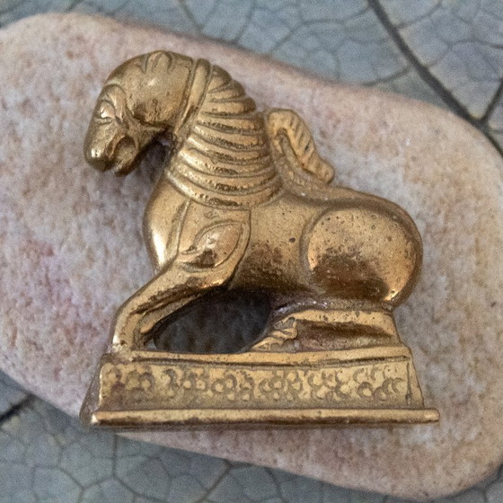 Image 1 of Antique brass scale weight, Chinese Mythological Animal