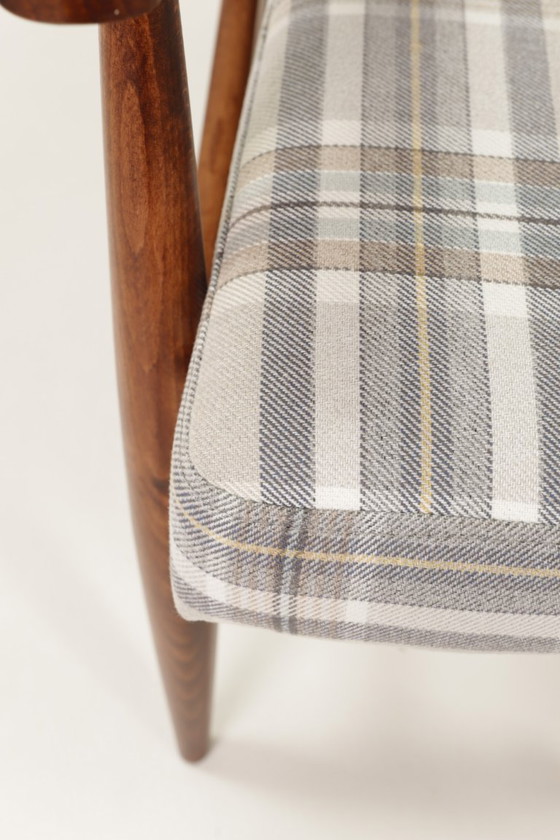 Image 1 of Set vintage di poltrona e poggiapiedi Tartan Royal Design Stile metà secolo, 1960