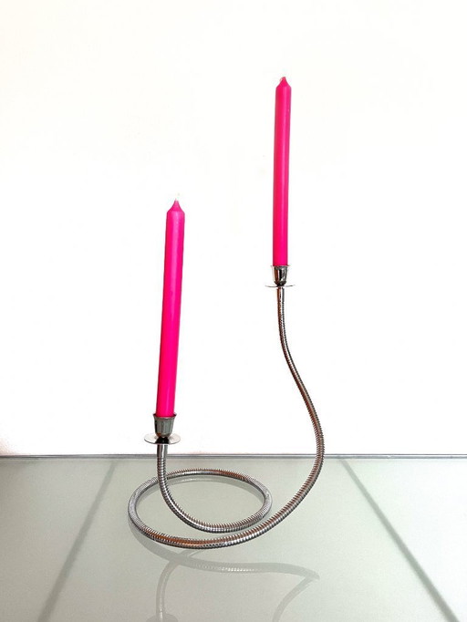 Vintage 1980s Hebi Malleable Kerzenständer