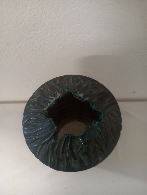 Vintage glazed ceramic vase