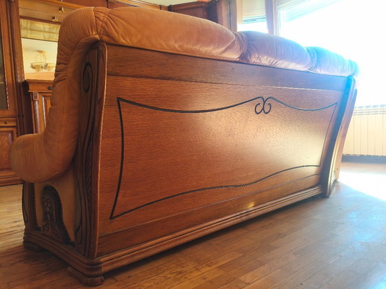 Divano in stile Art Nouveau di origine olandese – Taller artesano holandés, Divani angolari, Leather, Metal (photo 15 of 22)
