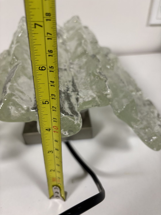 Image 1 of Lampe à baguette ijsglas, sur porte double J.T. Kalmar à Oostenrijk, jaren 60 sur 70.