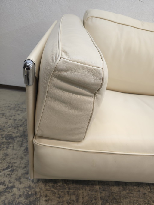 Poltrona Frau Twice driezits designbank, leren bank, sofa