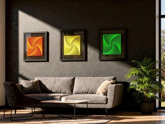 Image 1 of Tríptico espiral cromático – Juego de 3