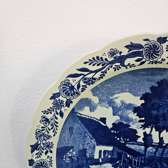 Image 1 of Grande piatto decorativo da parete in porcellana di Delft. Piatto da parete in porcellana di Delft Boch