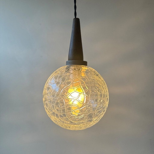 PAR DE LÁMPARAS COLGANTES VINTAGE DE CRISTAL TEXTURADO