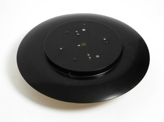 Image 1 of Large Mid-Century Wall or Ceiling Lamp Made of Glass with Metal Reflector in Yellow from Kaiser Leuchten