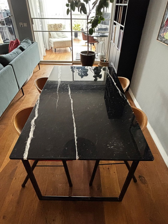 Image 1 of Marble table (160x90) with steal legs in great condition