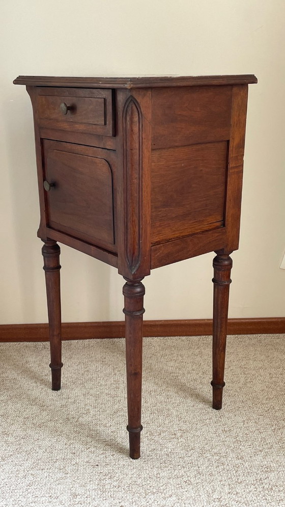 Image 1 of TABLE de Chevet Ancienne MARBRE et Bois