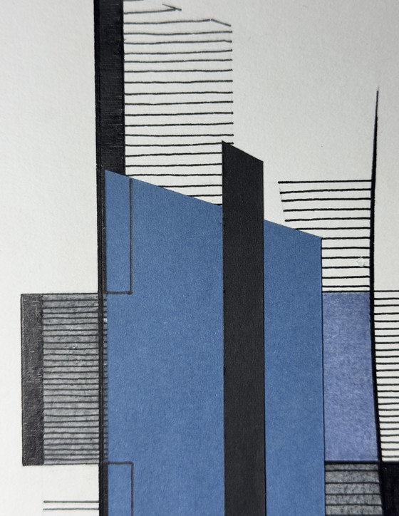 Eugène Eechaut (1928–2019) — Composizione Astratta Geometrica con Collage, 1982 – Dipinti e disegni, Paper (photo 8 of 13)