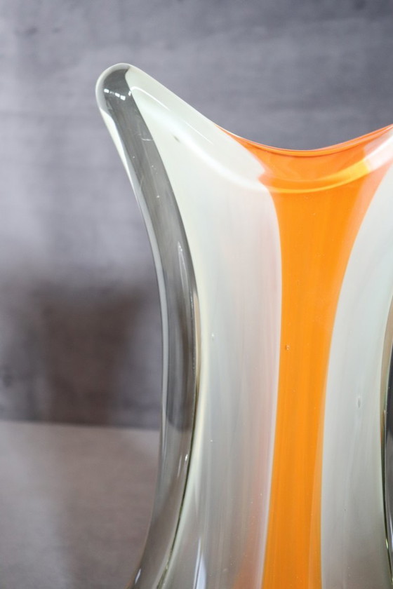 Image 1 of Gran jarrón italiano de cristal artístico de Murano, década de 1960