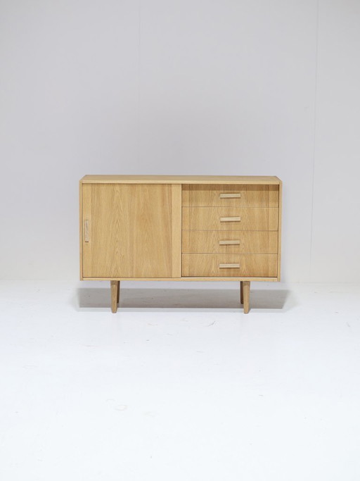 Sideboard with drawers vintage oak Danish 1960s