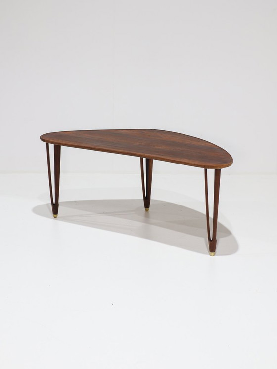 Organic Coffee table BC Møbler triangle rosewood Danish 1960s (photo 8 of 13)