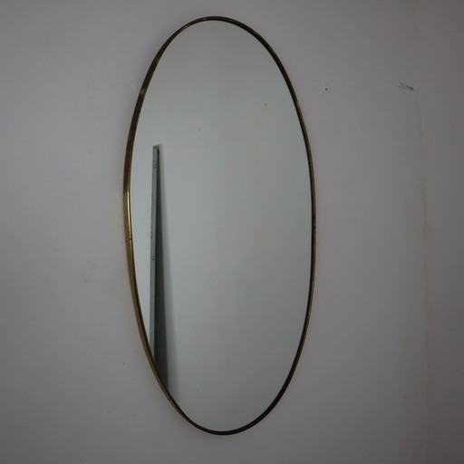 Oval brass mirror, 1960s