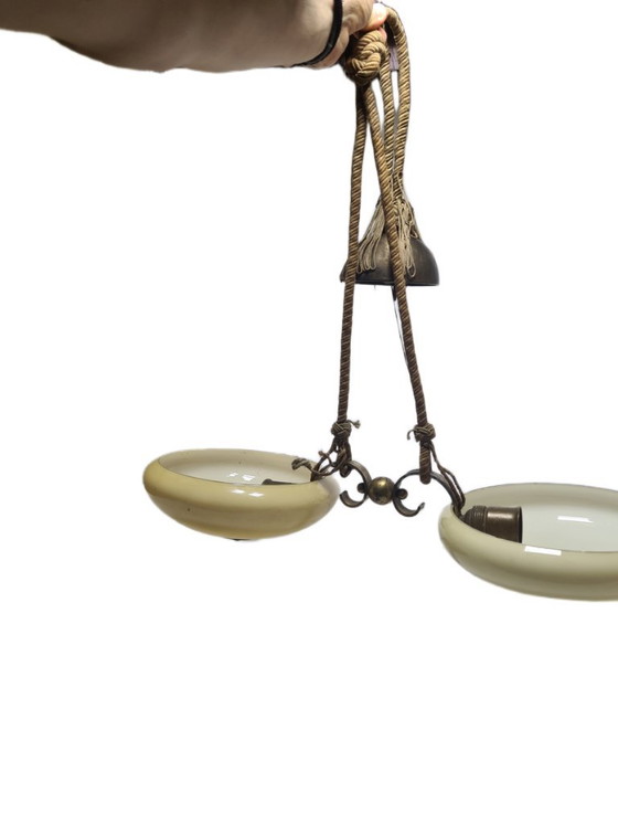 Lampadario in stile Art Déco, Polonia, anni '70 – Glass, Metal (photo 8 of 9)