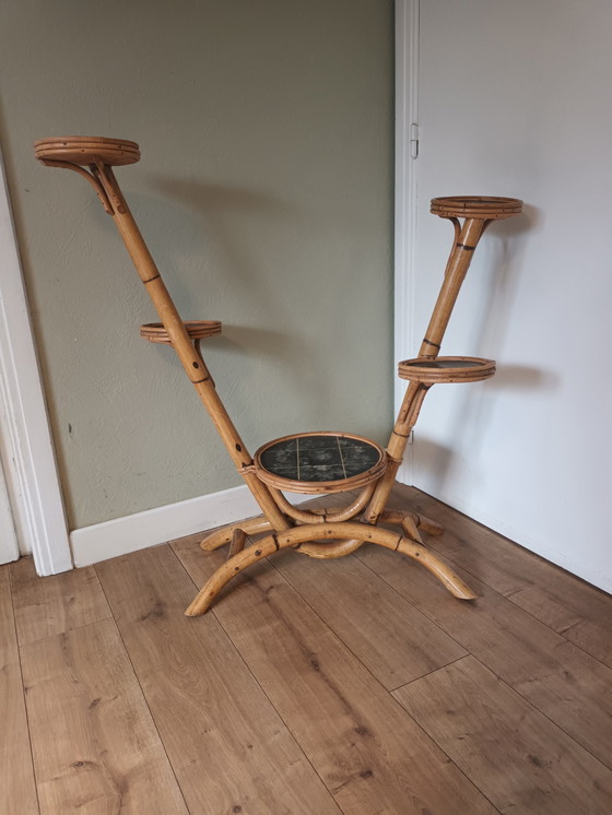 Image 1 of Tavolo da giardino in bambù di metà secolo