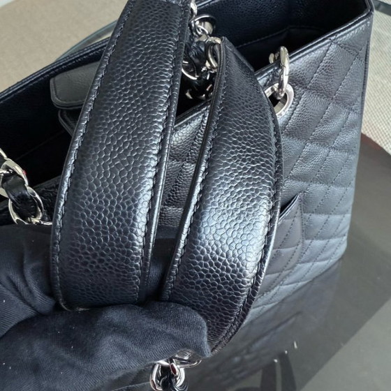 Image 1 of Chanel PST Petite Shopping Tote XL - Extra Large Caviar Grained Calfskin Black Silver Hardware Series 16