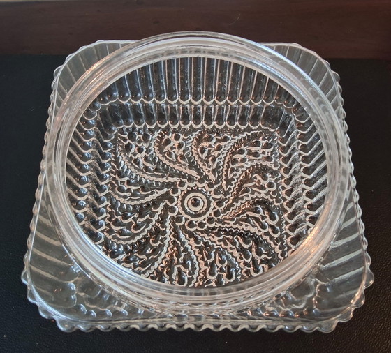 Image 1 of Vintage vierkante glazen plafondlamp j60:70