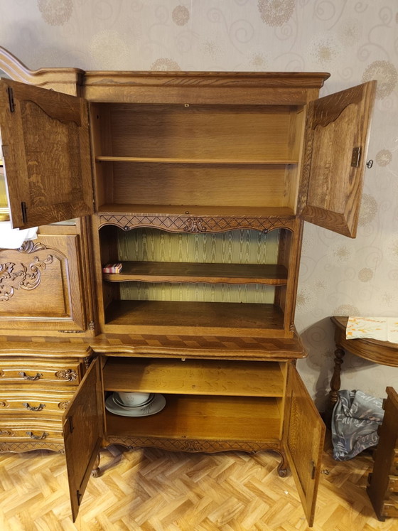 Vintage wall/buffet cabinet in Louis XV style – Wall cabinet, Wood (photo 2 of 15)