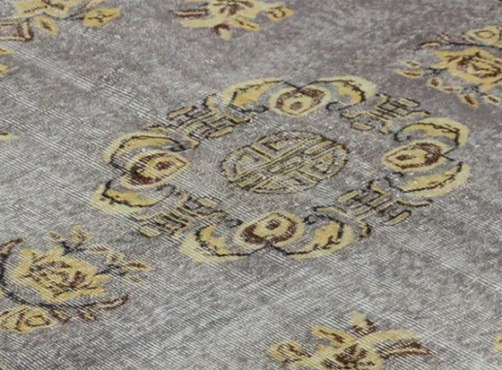 Tappeto turco vintage Oushak 250 × 150 cm – Grigio, in lana, tessuto a mano – Tappeti, Wool (photo 6 of 10)