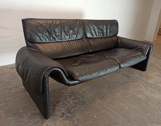 Image 1 of De Sede DS 2011 zwarte leren bank