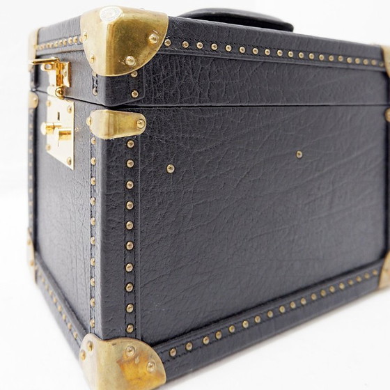 Image 1 of Beauty Case Vintage en Cuir Noir, Pascal Morabito - Années 1980