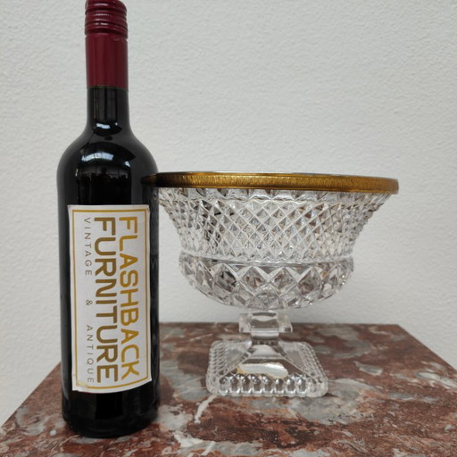 Bol de cristal estilo Hollywood Regency vintage, frutero