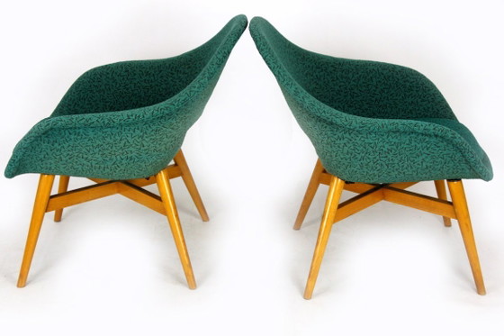 Armchairs by Miroslav Navratil for Tatra Nábytok, 1960s, Set of 2 – Textile, Wood (photo 16 of 22)