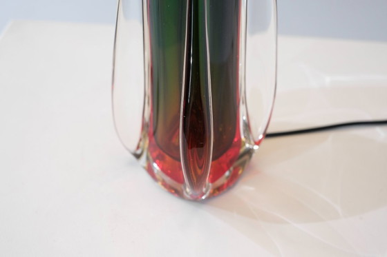 Image 1 of Lampe de table en verre de Murano attribuée à Flavio Poli pour Seguso, Italie, années 1960s