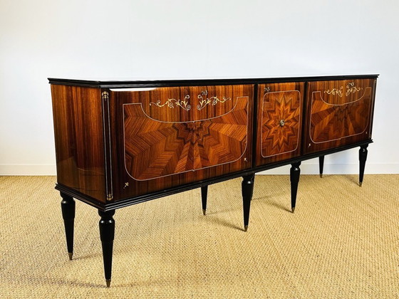 Image 1 of Aparador modernista de marquetería, Francia, años 50