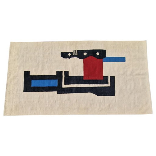 Tapiz amarillo tejido a mano de Fernand Léger | Obra de arte única | 106 × 209 cm (42 × 82 pulgadas) (photo 2 of 9)